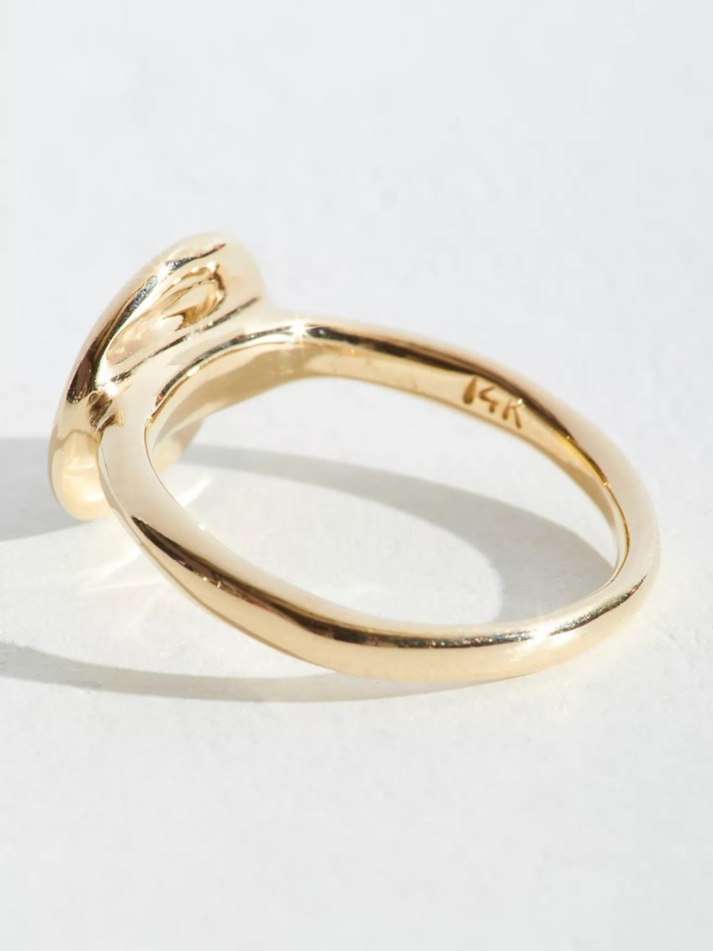 HALCYON Signet SELENE Ring 14K Solid Yellow Gold + Diamond  Sz 7 4.68g T.W. - Picture 3 of 14